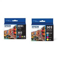 Epson T302XL-BCS Claria Premium Ink Cartridge Multi-Pack - High-Capacity Black and Standard & T302 Claria Standard-Capacity Ink Cartridge Multi-Pack - Photo Black and Color