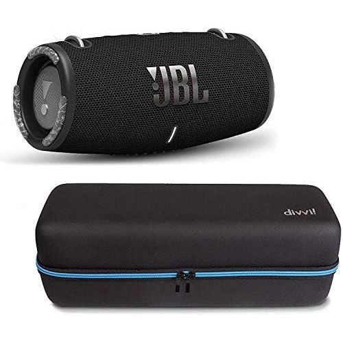 제이비엘 JBL Xtreme 3 Portable Waterproof/Dustproof Bluetooth Speaker Bundle with divvi! Protective Hardshell Case - Black