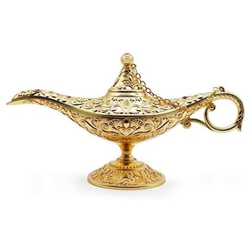  [아마존베스트]AVESON Classic Vintage Collectable Rare Legend Aladdin Magic Genie Costume Lamp Home Table Decoration & Gift, Gold