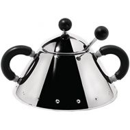 Alessi - Sugar Bowl with Spoon - Colour: Black - Stainless Steel - Michael Graves