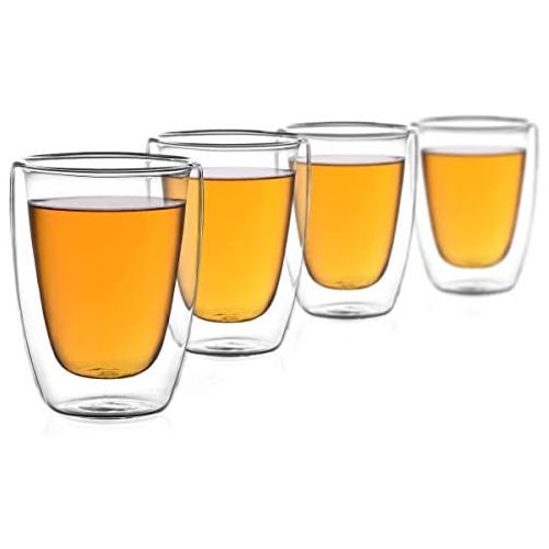  Aricola Teeset Melina 1,8 Liter. Glas-Teekanne 1,8 Liter mit Glassieb und 6 doppelwandige Teeglaser 200ml
