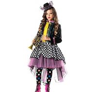 Fancy Me Italian Made Girls Deluxe Sequinned Mad Hatter Alice in Wonderland World Book Day Fancy Dress Costume Outfit 4-10 Years (10 Years)