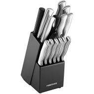 [아마존베스트]Farberware Stamped 15-Piece High-Carbon Stainless Steel Knife Block Set, Steak Knives