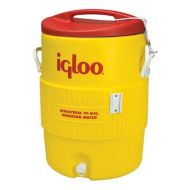 Igloo Industrial Beverage Cooler, 10 gallon, Yellow/Red/White
