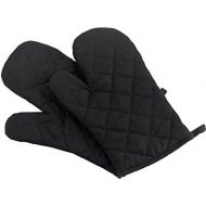 [아마존베스트]Nachvorn Oven Mitts, Premium Heat Resistant Kitchen Gloves Cotton & Polyester Quilted Oversized Mittens, Black