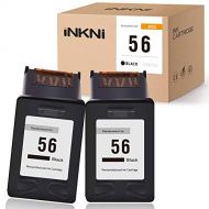 INKNI Remanufactured Ink Cartridge Replacement for HP 56 C6656AN High Yield for Photosmart 7760 7960 7660 OfficeJet 4255 4215 PSC 2410 1210 1350 1315 DeskJet 5650 (Black, 2-Pack)