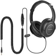 [아마존베스트]Avantree HF039 Over Ear TV Headphones with Long Cable (16.4 ft / 5 m), HiFi Stereo Headset for Televisions, with Ear Cups, 3.5 mm Audio Output, with Spiral Cable and Built-in Volum