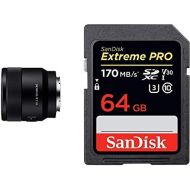 [아마존베스트]Sony SEL-50M28 Macro Lens (Fixed Focal Length, 50 mm, F2.8, Full Format) Black & SanDisk Extreme Pro SDXC UHS-I Memory Card 64GB (V30, U3, 4K UHD Videos, 170 MB/s)