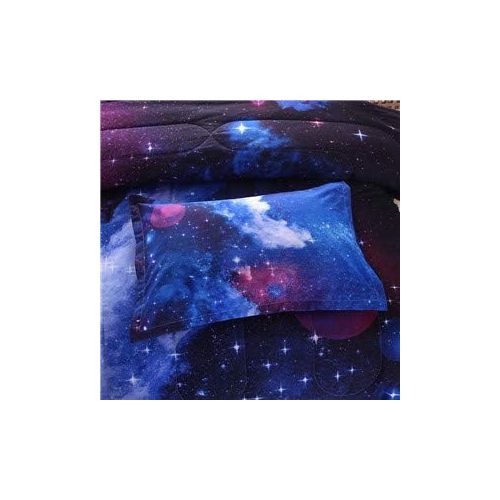  [아마존베스트]NTBED Galaxy Comforter Set Twin Size Soft Microfiber Sky Oil Printing Outer Space Bedding Sets for Teens Boys Girls Kids