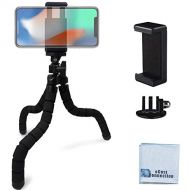 Acuvar 10” inch Flexible Tripod with Quick Release + Universal Mount for All Smartphones + Mount for GoPro Cameras + an eCostConnection Microfiber Cloth