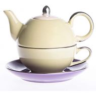 Artvigor, Tea for One Set, Porzellan Kaffee Tee Kanne mit Tasse und Untertasse, 3-teilig Kaffeeservice Tee Set in Geschenkverpackung