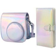 Gazechimp Protective & Portable Case Compatible with Fuji Instax Mini 9 8 Instant Camera with 96 Pockets Album - Silver