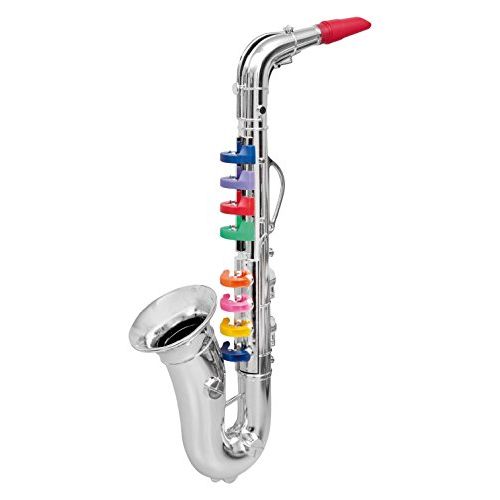  [아마존베스트]Click N Play Saxophone with 8 Colored Keys, Metallic Silver