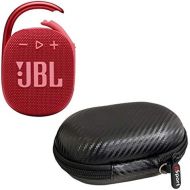 JBL Clip 4 Waterproof Portable Bluetooth Speaker Bundle with gSport Carbon Fiber Case (Red)