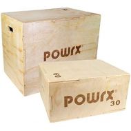 [아마존베스트]POWRX Plyobox Wooden Jump Box for Plyometric Training, Incl. Workout Sheet, Jump Box, Jumping Strength Trainer, Various Sizes