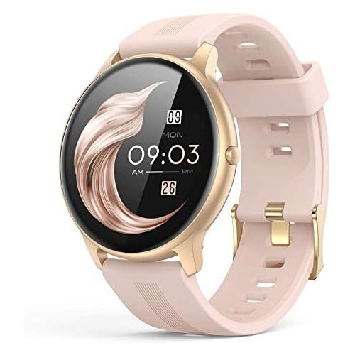  Smart Watch for Women, AGPTEK Smartwatch for Android and iOS Phones IP68 Waterproof Activity Tracker with Full Touch Color Screen Heart Rate Monitor Pedometer Sleep Monitor, Pink,