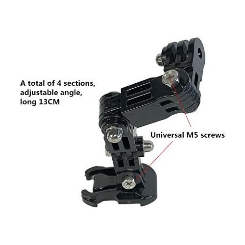 Helmet Side Mount Set + J-hook Quick Release Buckle Clip 3 M Adhesive Pads for GoPro Hero Action Cam X