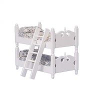 Town Square Miniatures Dolls House Miniature 1:12 Bedroom Furniture White Wooden Bunk Beds Bunkbeds