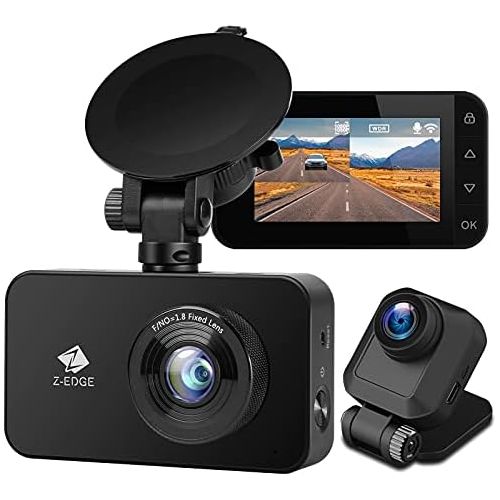  Z Edge WiFi Dash Cam Dual 1080P Front and Rear Camera FHD Car Camera, Single Front Camera 1296P, 2.7 Inch LCD Screen, Loop Recording, WDR, G Sensor, Parking Mode