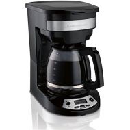 Hamilton Beach 12 Cup Programmable Coffee Maker, Brew Options, Glass Carafe (46299), Black with Stainless Accents