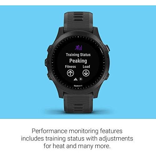  Garmin Forerunner 945 Premium GPS Running/Triathlon Smartwatch with Included Wearable4U Earbuds with Charging Case Bundle (Black +Earbuds)
