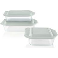 Pyrex Deep Glass Baking Dish Set with Lids Up to 50% Deeper than Pyrex Basics 6 Piece Bakeware Set Containers Measure 13x9in, 7x11in, and 8x8in BPA Free Lids Proudly Made in the US