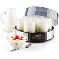 Klarstein Milchstrasse - Joghurtbereiter, Joghurt-Maker, 7 x 190 ml, Geschmacksecht, Glas, Timer, automatische Abschaltung, Edelstahl, Silber