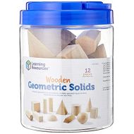 [아마존베스트]Learning Resources Geometric Solids, Wooden Shapes, Set of 12 Geometric Shapes, Ages 6+, Multi-color