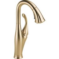 Delta Faucet Addison Single-Handle Bar-Prep Kitchen Sink Faucet with Pull Down Sprayer and Magnetic Docking Spray Head, Champagne Bronze 9992-CZ-DST