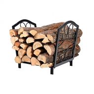 WMMING Vintage Fireplace Log Holder with Handles, Black Firewood Basket Rack, for Wood Stove Hearth Log Carrier Kindling Indoor Outdoor Coal Solid and Practical