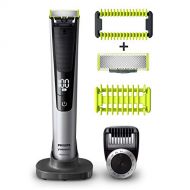 Philip Norelco OneBlade Pro Kit, Hybrid Electric Trimmer and Shaver with Charging Stand and Precision Comb, QP6520 + OneBlade Body Kit, 3 pieces, QP610, Black