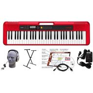 Casio CT-S200RD 61-Key Premium Keyboard Package with Headphones, Stand, Power Supply, 6-Foot USB Cable and eMedia Instructional Software, Red (CAS CTS200RD EPA)