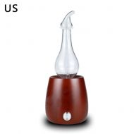 Heptern Aroma Diffuser Wooden Glass Humidifier Pure Aromatherapy Essential Oil Nebulizer Diffuser 7 Colors Night Lights for Home Bedroom Office Yoga Room