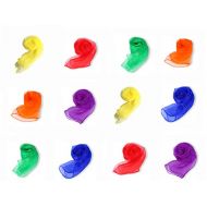 [아마존베스트]KMOOL Hemmed Squard 24 Silk Scarves in 6 Colors for Creative Childhood Play, Magic, Rhythm, Ornament (12 Pieces per Package )