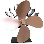 LLFF Mini Stove Fan, Small Heat Powered Fan 4 Blade for Wood Burning Stove, Log Burner Fireplaces, Wood Burner Fireplace Fan for Stoves (Color : Bronze)