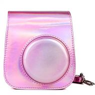 Elvam Camera Case Bag Purse Compatible with Fujifilm Mini 11 / Mini 9 / Mini 8/8+ Instant Camera with Detachable Adjustable Strap - Pink