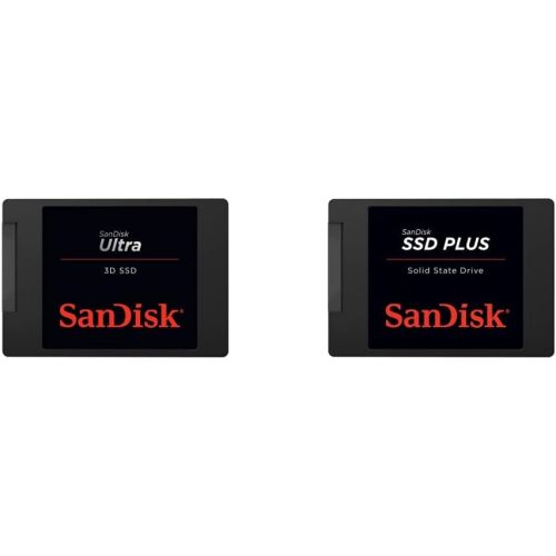 샌디스크 SanDisk Ultra 3D NAND 500GB Internal SSD - SATA III 6 Gb/s, 2.5 Inch /7 mm, Up to 560 MB/s - SDSSDH3-500G-G25 & SSD Plus 1TB Internal SSD - SATA III 6 Gb/s, 2.5/7mm, Up to 535 MB/s
