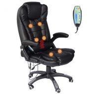 Canvoi Heated Vibrating Office Massage Chair Executive Ergonomic Computer Desk - Black