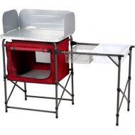 Ozark Trail Durable Steel Frame with Easy-to-clean Tabletop, Deluxe Outdoor Camp Kitchen and Sink Table