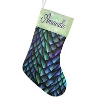 FunnyCustomShop OOshop Personalized Christmas Stockings 3D Dragon Scales with Name Custom Xmas Holiday Fireplace Festive Gift Decor 17.52 x 7.87 Inch