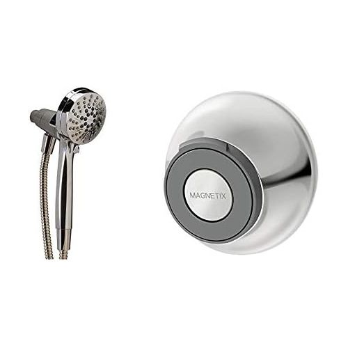  Moen 26100EP Engage Magnetix 3.5-Inch Six-Function Handheld Showerhead with 186117 Magnetix Remote Dock, Chrome