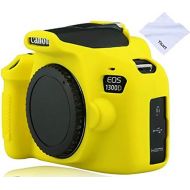 Yisau Camera Case for Canon EOS Rebel T6 T7, Silicion Rubber Camera Case Cover Detachable Protective for EOS 1300D Rebel T6/ EOS 1500D Rebel T7 KISS X90 Camera (Yellow)