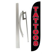 LookOurWay Tattoos Feather Flag Complete Set with Poles & Ground Spike