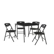 CoscoProducts COSCO 5-Piece Folding Table and Chair Set, Black