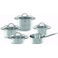Fissler Vancouver 5-Piece Stainless Steel Saucepan Set with Glass Lid (3 Saucepans, 1 Stewing Pan, 1 Sauteuse), All Hob Types Including Induction