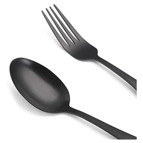  [아마존베스트]O.C.E. Matte Black Silverware Set, 20-Piece Stainless Steel Flatware Set, Tableware Cutlery Set Service for 4, Utensils for Kitchens, Dishwasher Safe