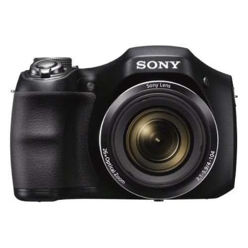 소니 Sony Cyber-Shot DSC-H300/B Compact Zoom Digital Camera in Black + SanDisk Ultra 32GB 80MB/s SD Card + Carrying Case + 4 AA Rechargeable Batteries w/Charger + Accessory Kit
