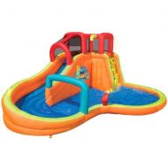 Banzai Lazy River Adventure Park (Backyard Inflatable Waterslide with Sprinkler, Cannon and Lagoon Splash Pool)