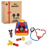 Just Play Disney Junior Mickey Mouse Funhouse On The Go Doctor Bag, 8 Piece Pretend Play Set with Lights and Sounds Stethoscope, Amazon Exclusive