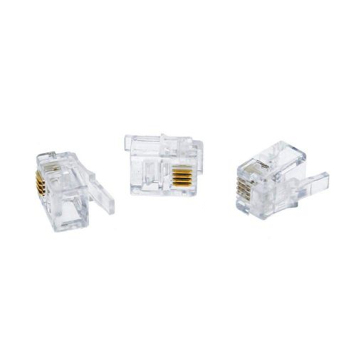  SMITON 100PACK RJ11 Connectors Telephone Modular Plugs Male Connectors 6P4C